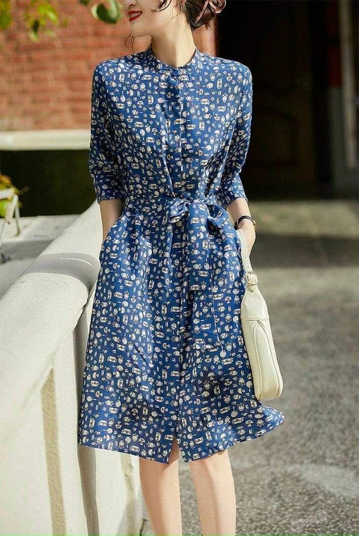 Đầm họa tiết Hàn sang xinh