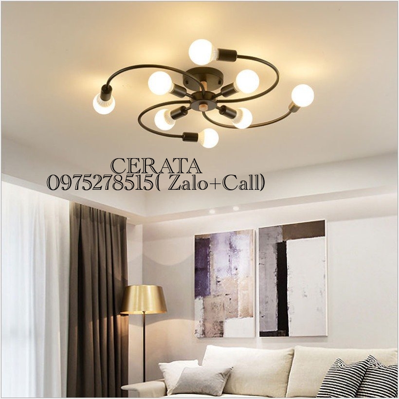 Đèn Trần xoáy 8 bóng Trang Trí Trang Trí Nhà Hàng, Phòng Khách, Phòng Bếp , SHOWROM