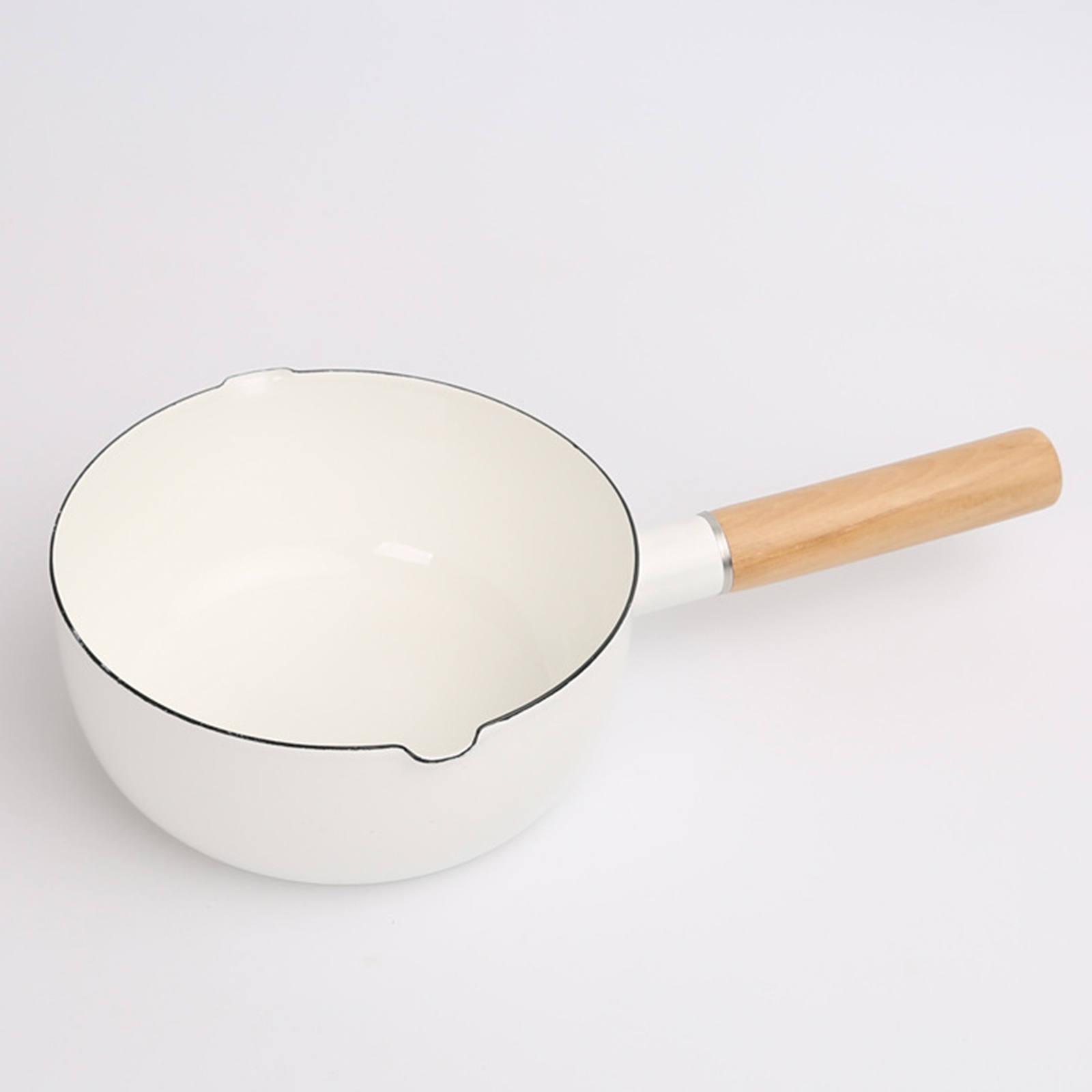 1.5L Enamel Milk Pan Milk Pot Saucer Non-Stick for Home Stoves All Hobs