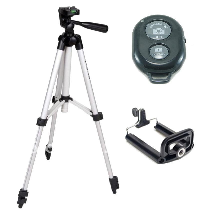 GẬY 3 CHÂN TRIPOD 3110 VÀ NÚT REMOTE BLUETOOTH CHỤP HÌNH TỪ XA