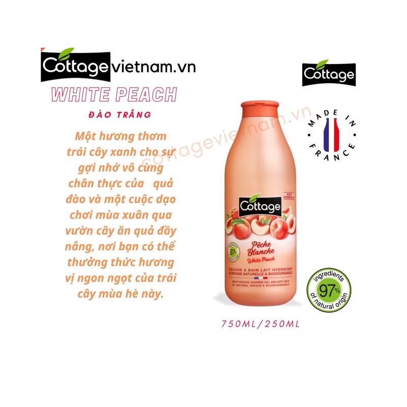 Sữa tắm Cottage của Pháp 750ml, hương Đào trắng