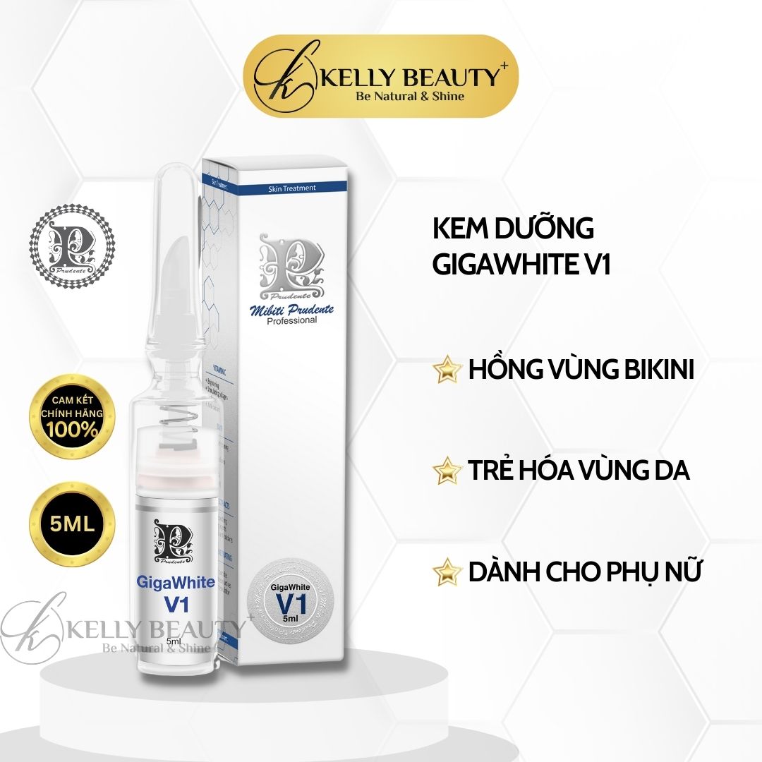 Kem Dưỡng Mibiti Prudente Gigawhite V1 - Khử Thâm, Dưỡng Hồng Cô Bé; Trẻ Hóa Và Giảm Nếp Nhăn - Kelly Beauty