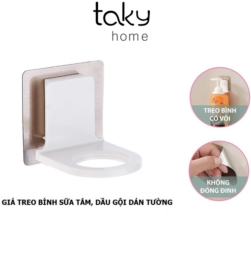 Giá Dán Tường Treo Bình Xịt Rửa Tay, Sữa Tắm, Dầu Gội Trong Phòng Tắm, Sử Dụng Miếng Dán 3M Siêu Chắc, Tiện Lợi. TakyHome 4012