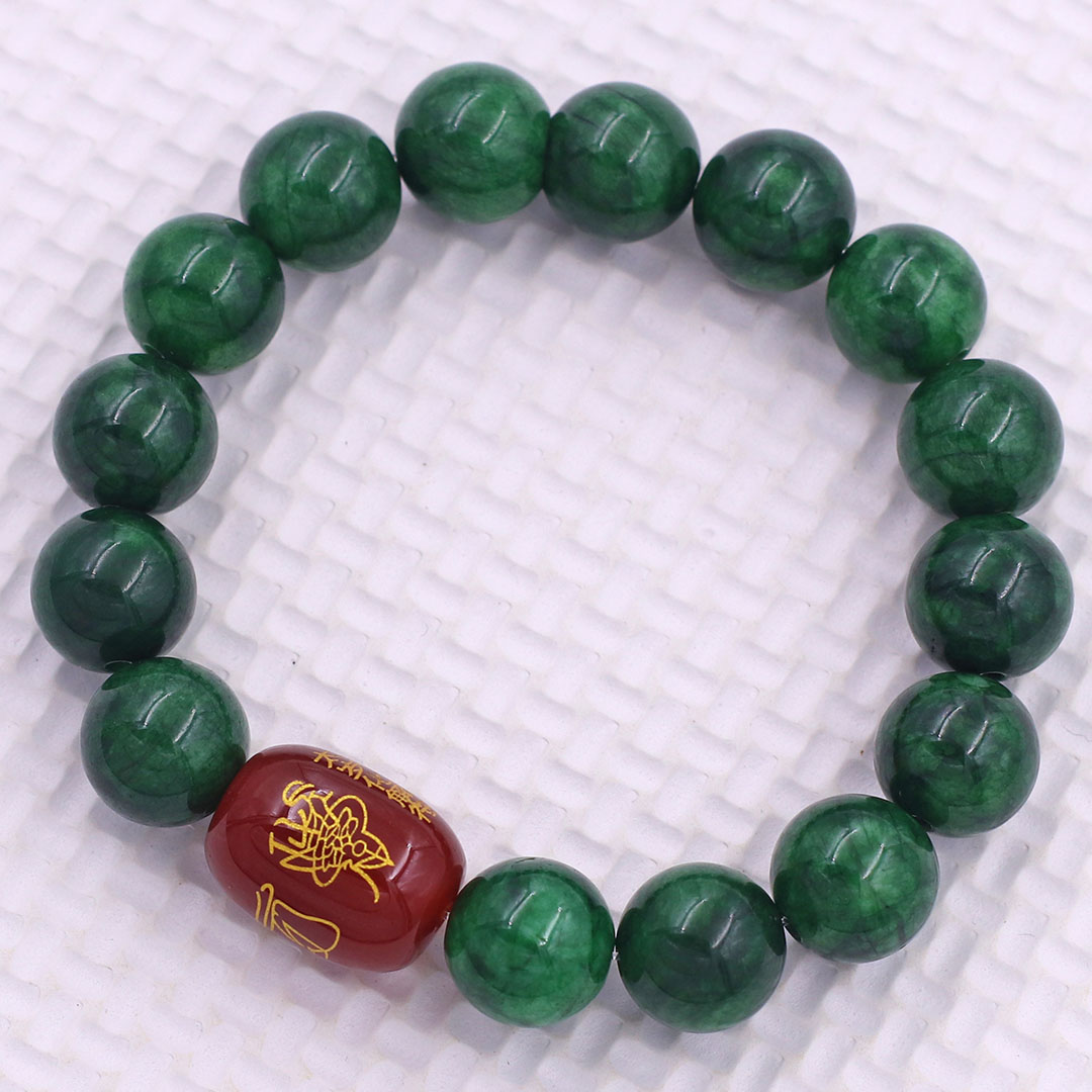 Vòng chuỗi đeo tay đá cẩmh thạch đông ninh 10 ly charm hạt giải thái tuế phù, vòng chuỗi phong thủy, giải năm hạn thái tuế