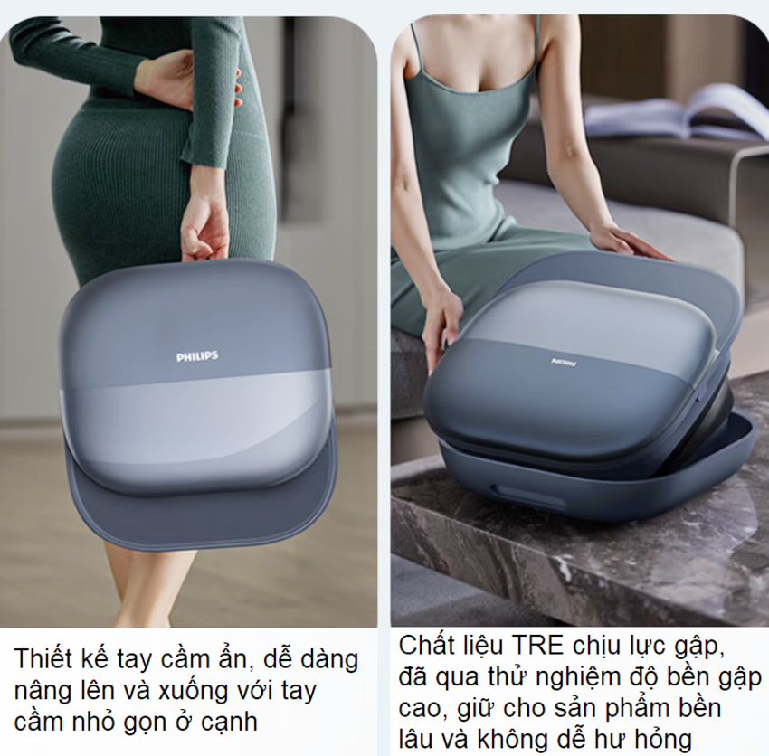 HÀNG CHÍNH HÃNG - Bồn ngâm chân, kiêm máy massage chân tự động. Thương hiệu Hà Lan cao cấp Philips - PPM5104F