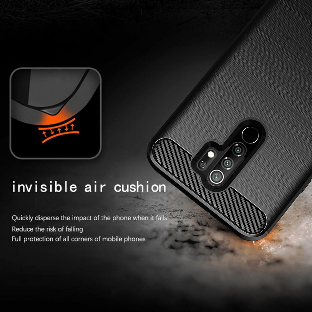 Ốp lưng cho Xiaomi Redmi 9 dẻo Cacbon phay xước chống sốc chống vân tay