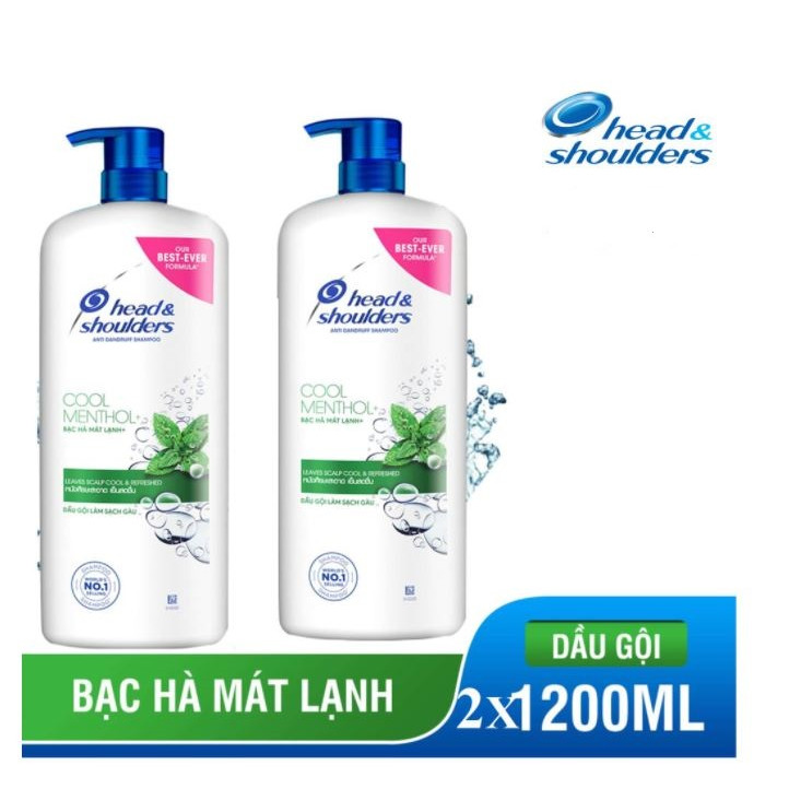 COMBO 2 Chai dầu gội Head&amp;Shoulders Bạc hà 1200ml