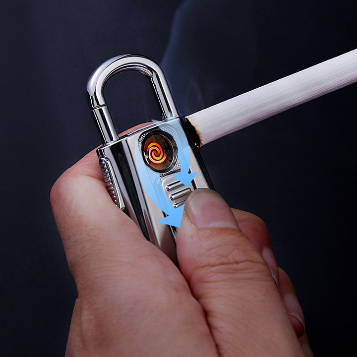 Móc Khoá Bật Lửa Điện Hợp Kim Không Rỉ Sạc Điện USB Chất Lượng Cao