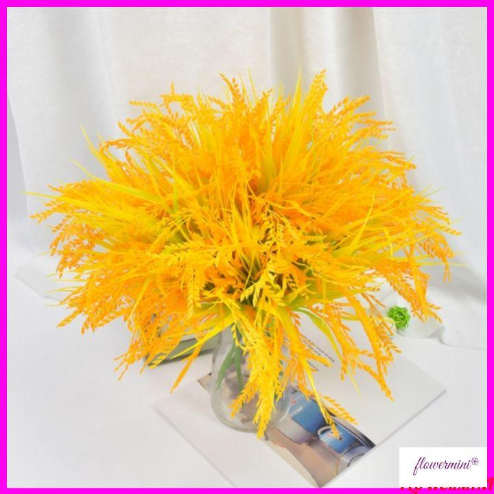 Cây lúa giả, bình bông lúa cắm sẵn 40cm màu vàng tự nhiên trang trí nhà cửa phong thủy, decor nhà hàng Flowermini BL-01