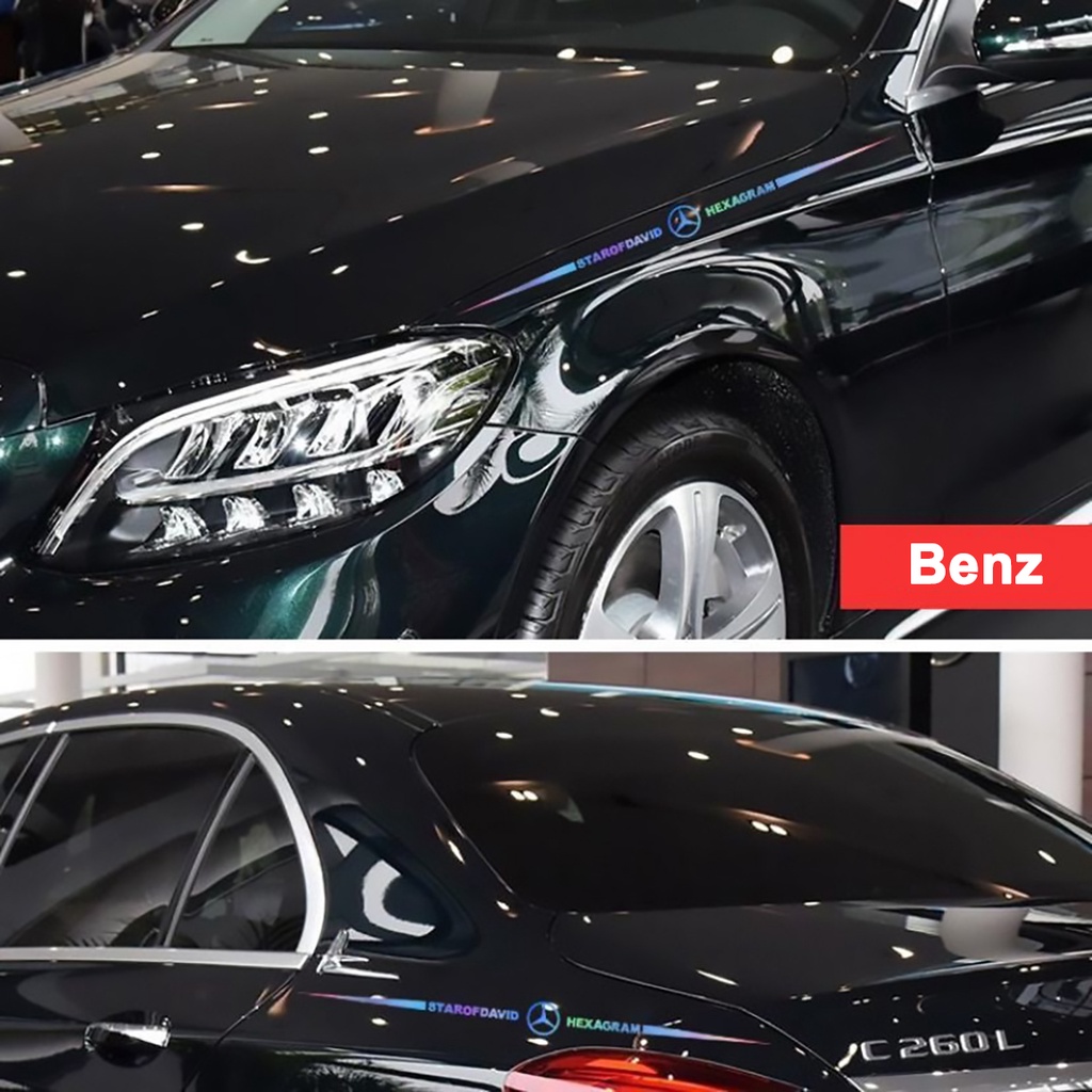 Tem dán thể thao xe ô tô nổi chữ- Logo 3D phản quang