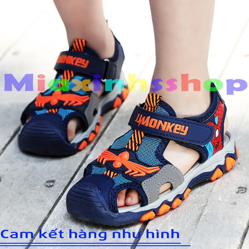 Sandal bịt mũi bé trai Spider Man chất đẹp đế mềm đi siêu êm chân