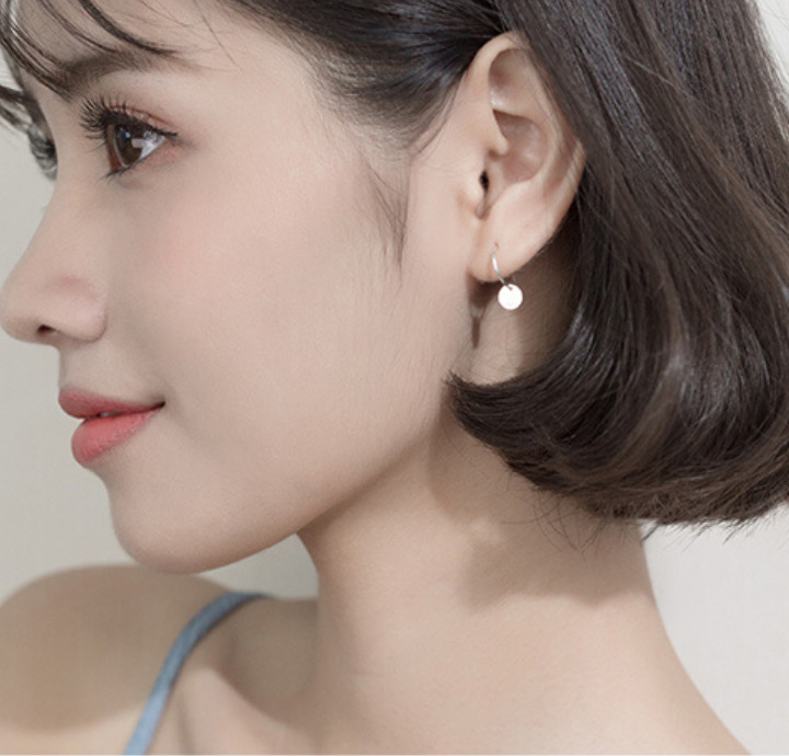 Khuyên tai bạc đẹp - Bông tai Bạc Nữ 925 Nấm trắng dễ thương