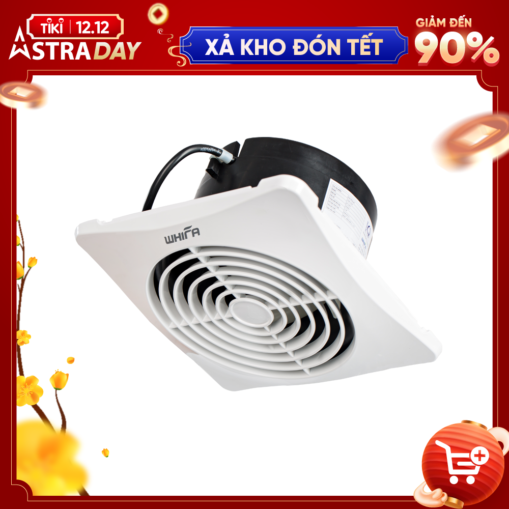 Quạt Hút Thông Gió Âm Trần WHIFA VNB-15CK 5 Inch Màu Trắng - Hàng Nhập Khẩu