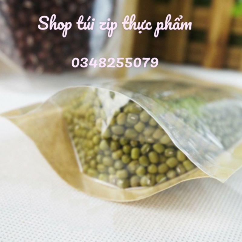 0.5KG Túi Zip mặt giấy - mặt trong, túi giấy đựng thực phẩm khô, Túi đựng bánh kẹo, túi zip giấy kraft, craft nhìn thấy sản phầm bên trong