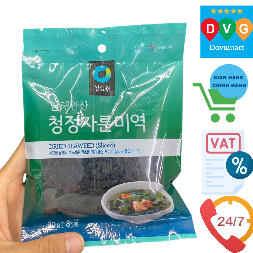 Rong Biển Khô Nấu Canh ( Loại Đã Cắt) Daesang Hàn Quốc Gói 20G / 대상) 청정 자른미역 20G