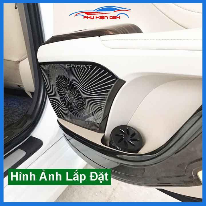 Bộ ốp màng loa vân Titan cho xe Camry 2019-2020-2021-2022 chống xước trang trí nội thất ô tô