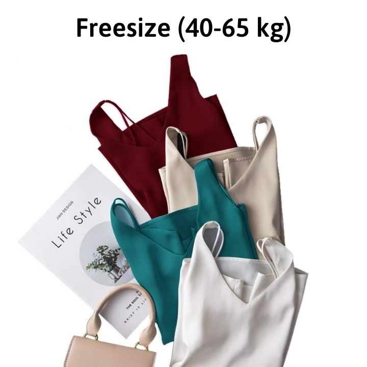 Áo hai dây lụa mặc trong vest blazer áo 2 dây lụa freesize (40-65kg) - Storevanshop