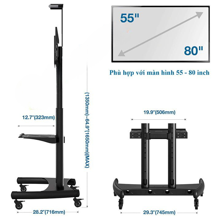 Giá treo tivi di động AVA1800-70-1P (55 inch - 85 inch) - Hàng chính hãng