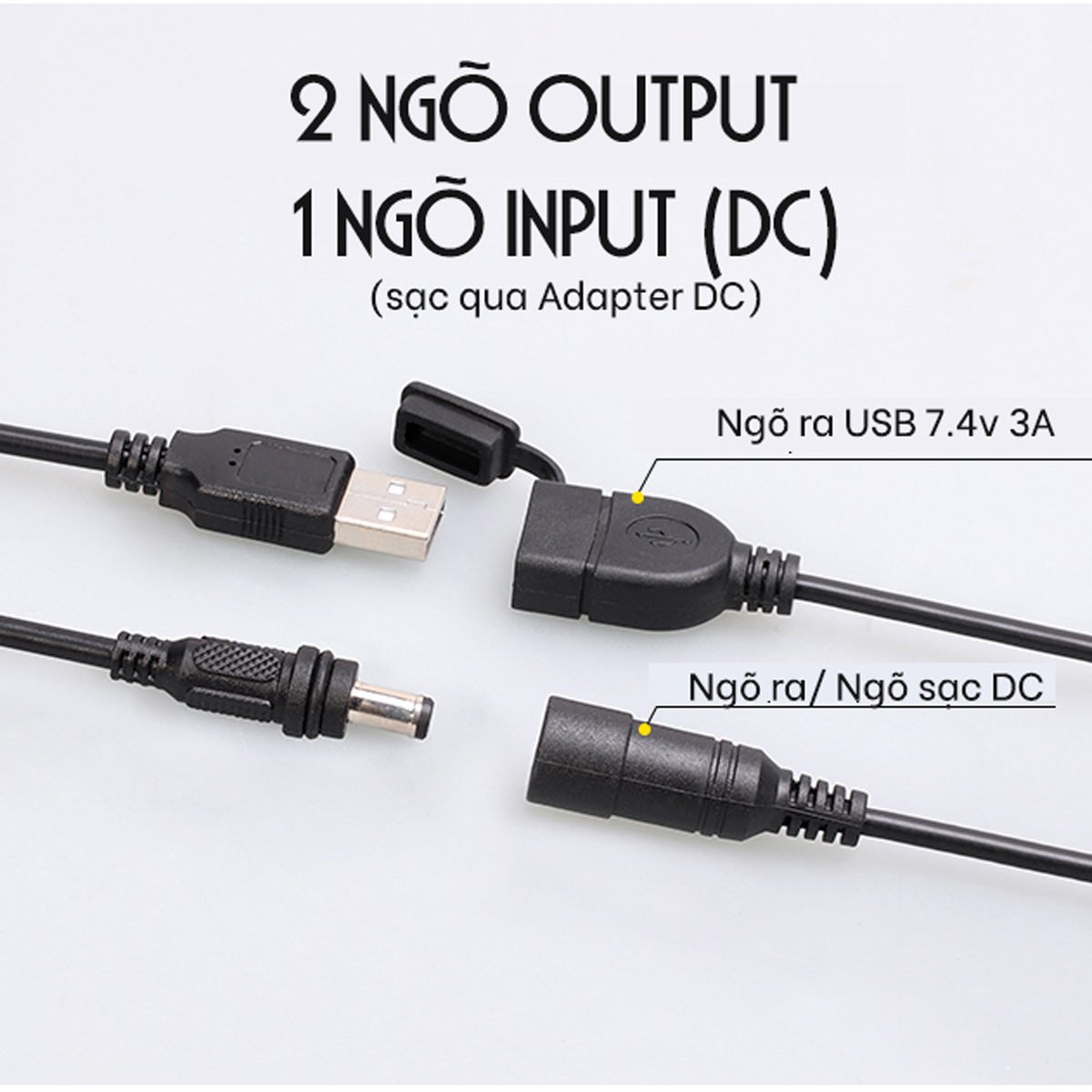 Bộ Pin Sạc Dự Phòng Cho Đèn Pha Xe Đạp 8.4V 13800mAh Pin Lithium 4x16850 Dung Lượng Lớn 2 Ngõ Ra USB/ DC Sạc qua Ngõ DC (Không kèm adapter sạc DC) Mai Lee