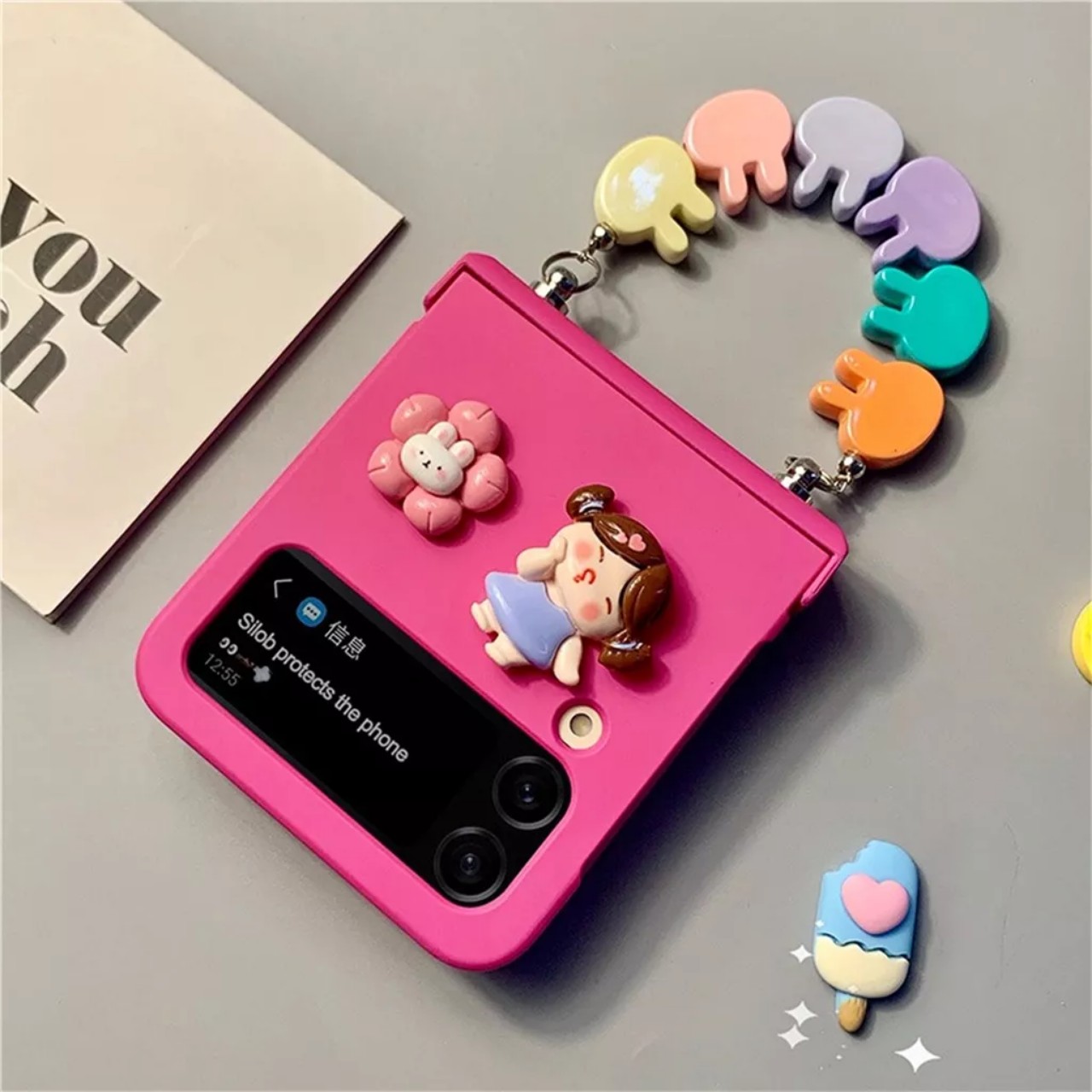 Ốp lưng cho samsung Zflip5 - Zflip3 - Zflip4 - Z flip5 - Z flip 3 - flip 4 - Z flip3 - Z flip4 5G hồng hot trend