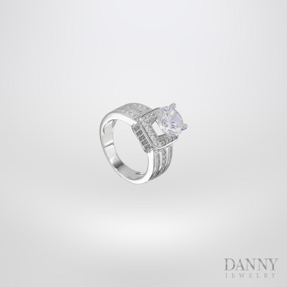 Nhẫn Nữ Bạc 925 Xi Bạch Kim Đính Đá CZ Bộ Sưu Tập "SCATTER" by Danny Jewelry Phong Cách Sang Trọng Quý Phái KI4GZ020