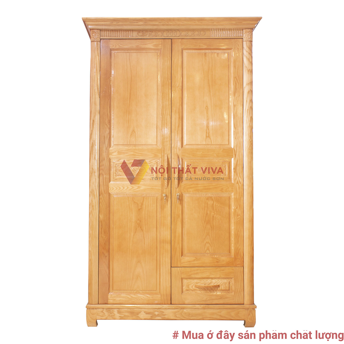 Tủ Áo 2 Cánh Gỗ Sồi Tự Nhiên Đẹp Giá Rẻ