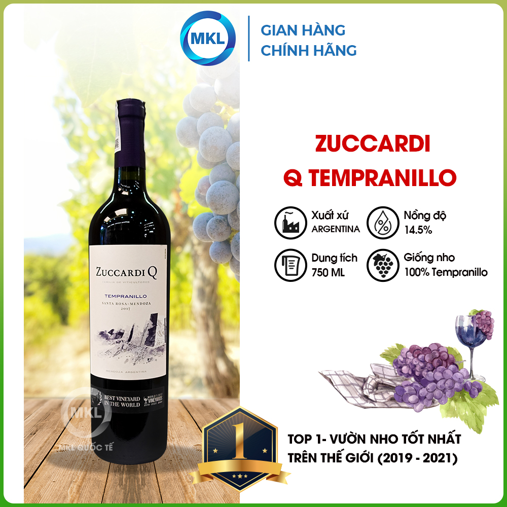 Rượu Vang Đỏ Zuccardi Q Tempranillo 750ml 14.5% - Argentina - Hàng Chính Hãng