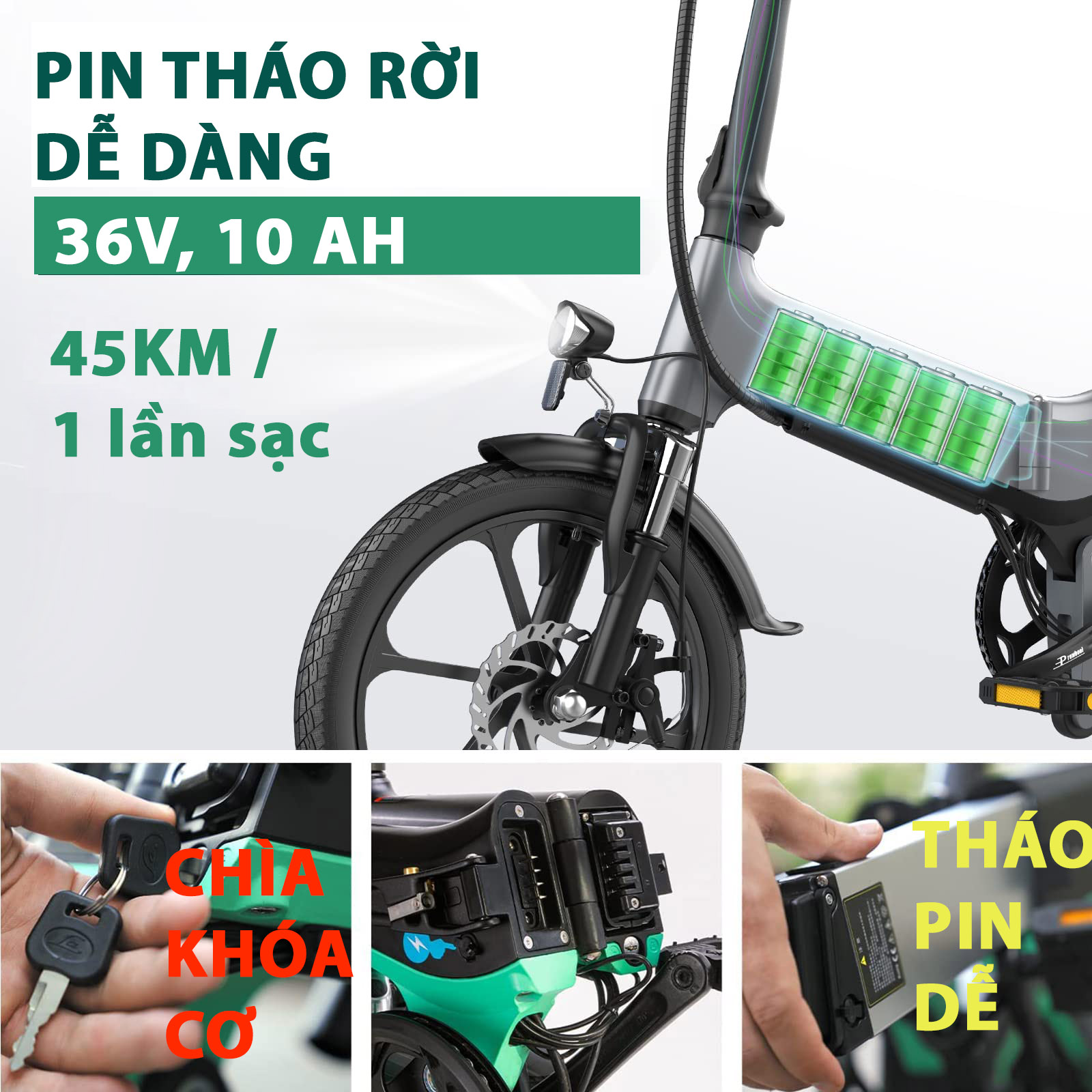 Xe Đạp Điện Gấp Gọn Homesheel T7 chính hãng ( bảo hành 2 năm)