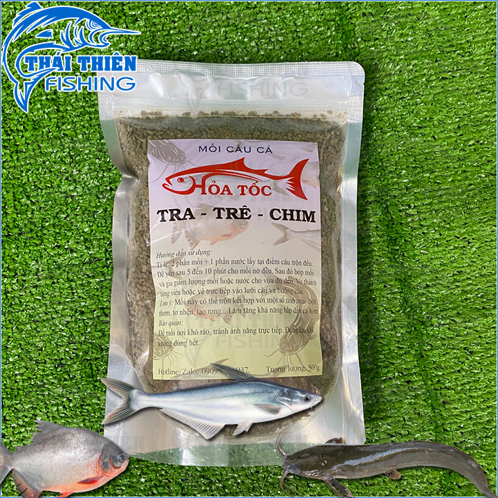 Mồi Câu Cá Tra Trê Chim Hỏa Tốc Gói 500g