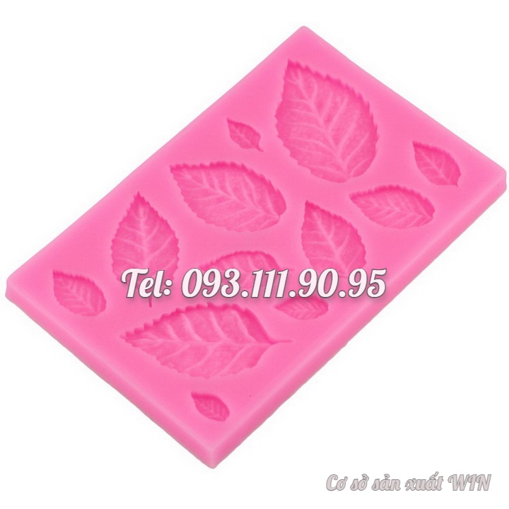 Khuôn silicon làm rau câu 12 lá hoa hồng lớn, nhỏ - Mã số 1089