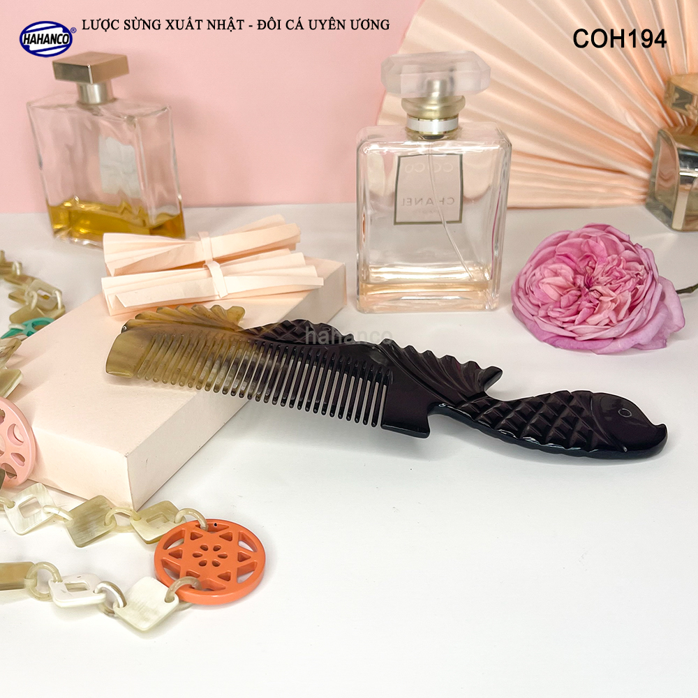 Lược Sừng Vân Nưa Đôi Cá Uyên Ương thể hiện tình yêu vĩnh cửu - Mẫu Cao Cấp Siêu Đẹp - COH194