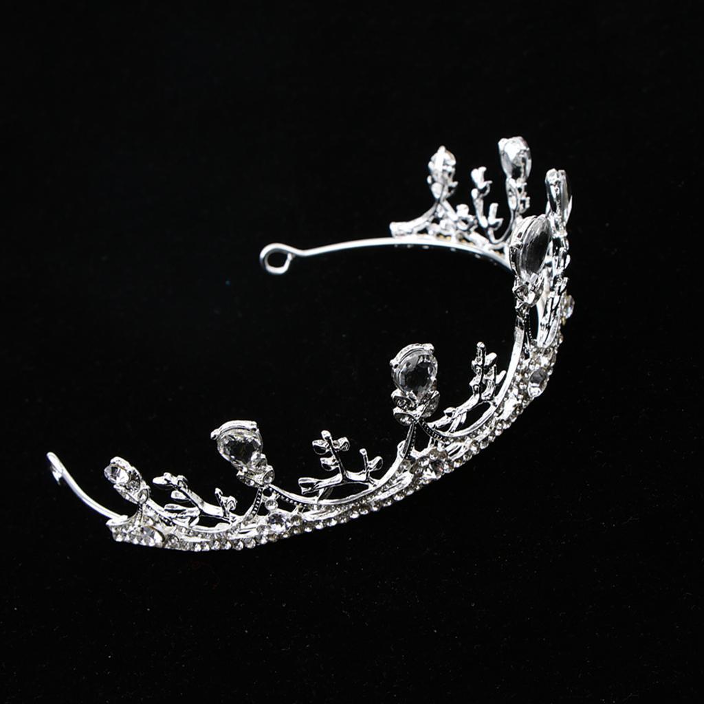 Elegant Rhinestone Leaves Tiara Crown Headband Wedding Birthday Party Tiara