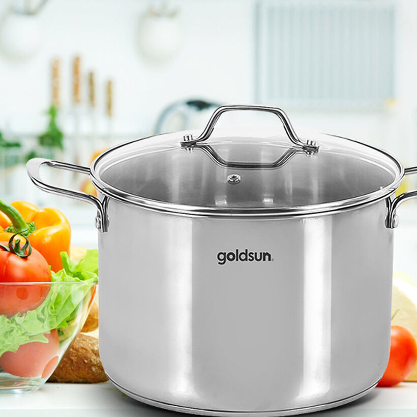 Nồi Inox Chuyên Dụng Luộc Gà Lớn Goldsun GH27-F28SG (28x20cm) Dùng Mọi Bếp - Chính Hãng