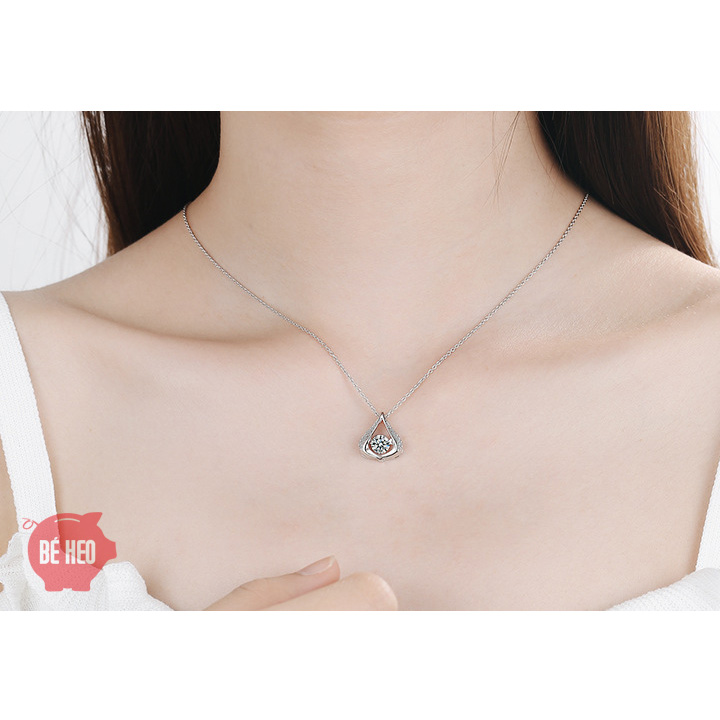 Dây chuyền bạc đá zircon - Dây chuyền nữ trái tim - Trang sức Bé Heo BHDC250