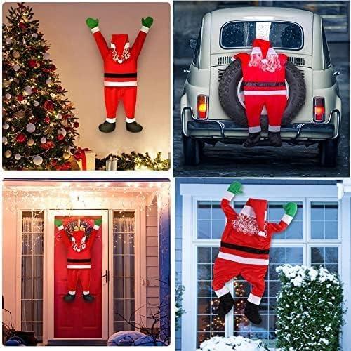 Trang trí Giáng sinh lớn để treo, ông già Noel để treo cho nội thất và bên ngoài, nhà, cửa, tường, cửa sổ, xe hơi, cầu thang, mái nhà, màu đỏ