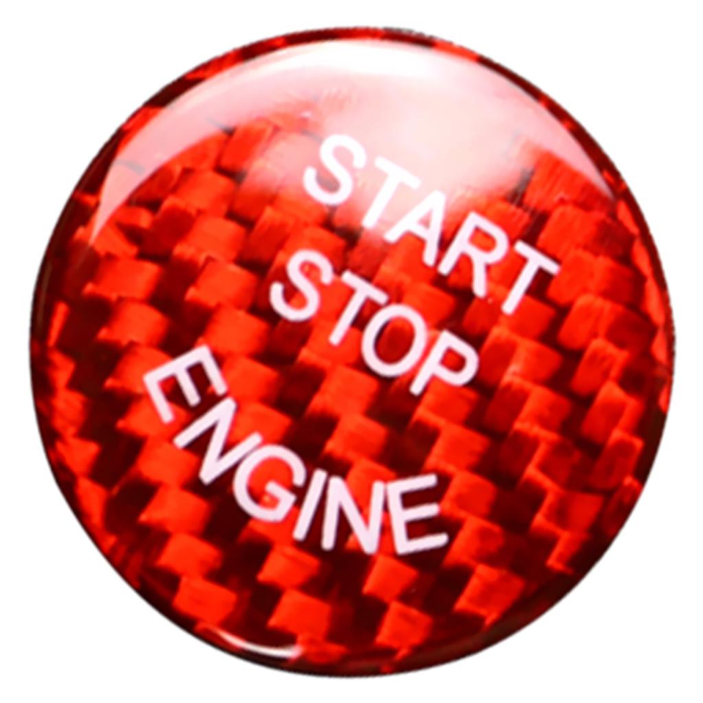 Carbon Fiber Car Engine Start Stop Switch Button Sticker Cover for  Red