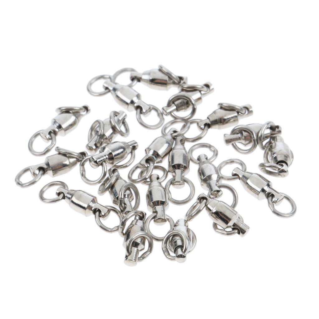40pcs Ball Bearing with Split Ring Swivel Solid Fishing Connector