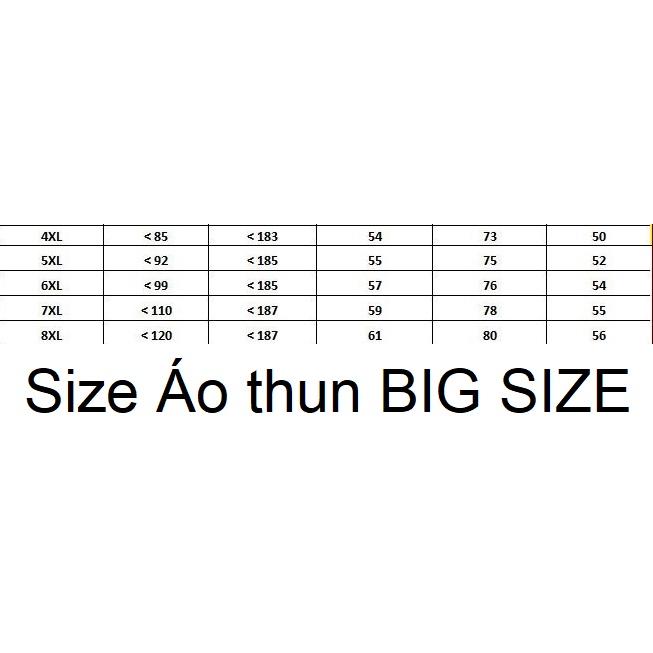 áo thun nam BIG SIZE, từ 4XL đến 8XL áo phông nam size lớn ATBG06, form giấu bụng, cotton- Thời Trang Waoo
