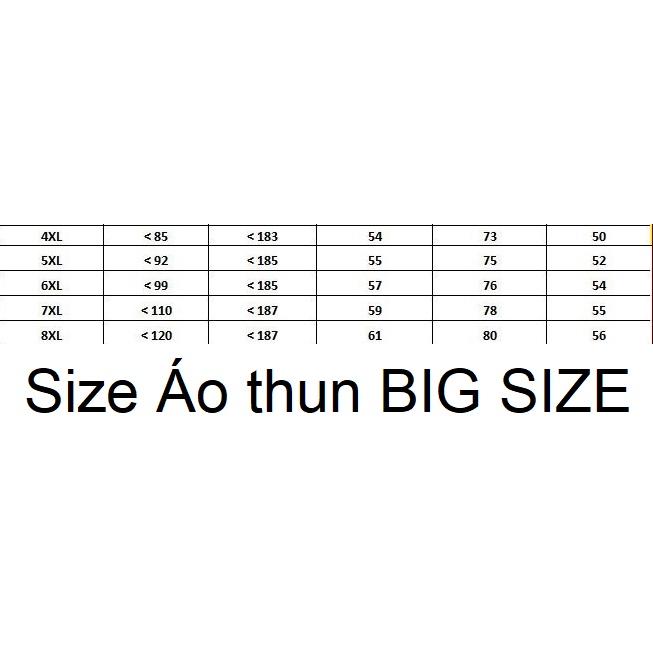 áo thun nam BIG SIZE, từ 4XL đến 8XL áo phông nam size lớn ATBG01, form giấu bụng, cotton- Thời Trang Waoo