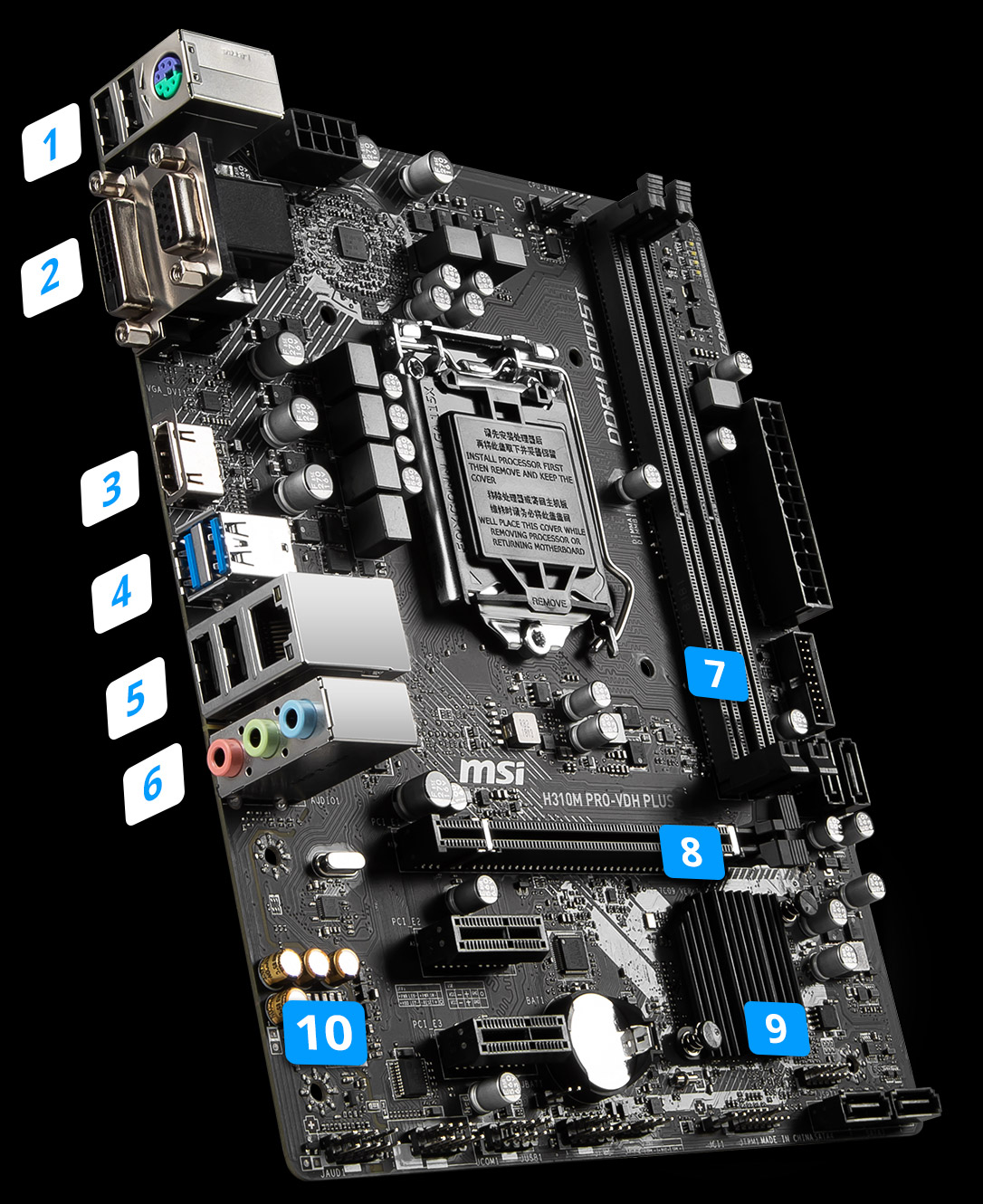 Bo mạch chủ - Mainboard MSI H310 các mã H310M Pro-VH Plus, H310M Pro-VD giá rẻ