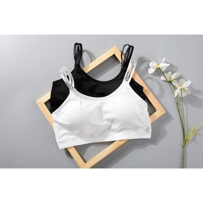 Áo bra ren nữ len tăm thể thao nâng ngực - Áo bralette cotton mềm không mgút gọn mỏng cài sau Y23