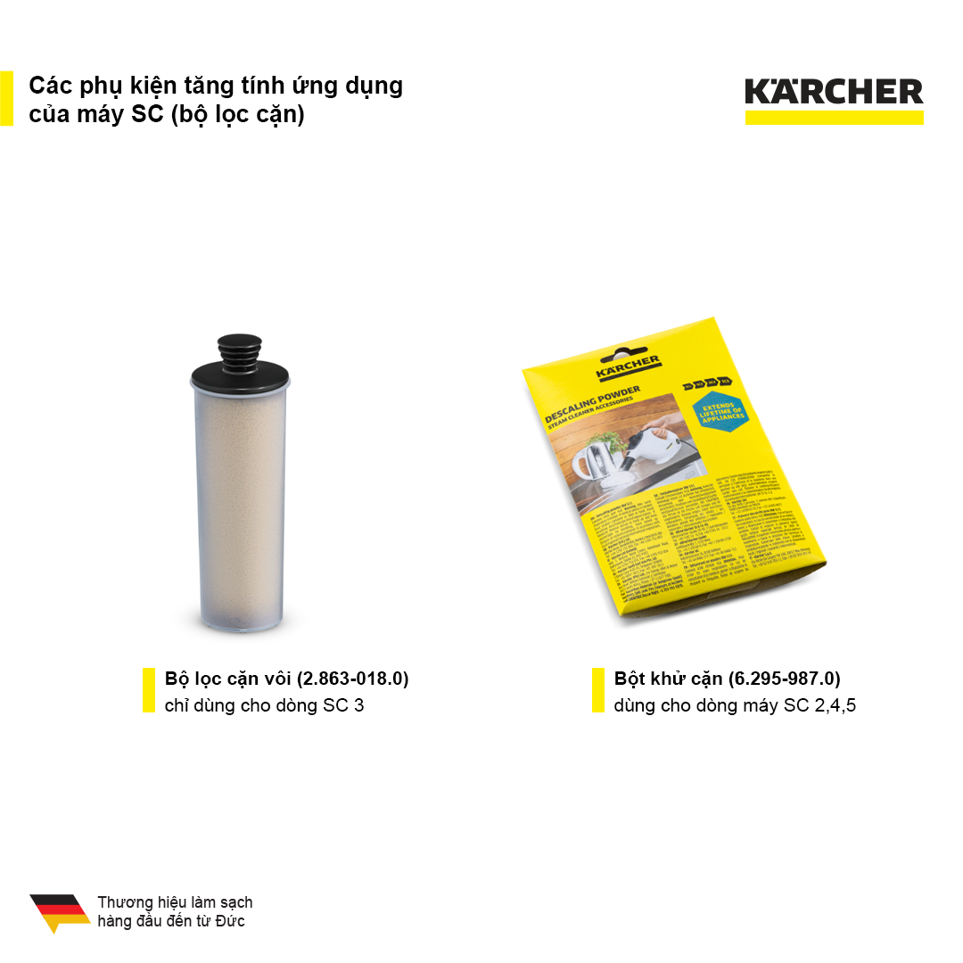 Combo Máy làm sạch bằng hơi nước Karcher SC 3 EasyFix và thanh giặt hơi nước