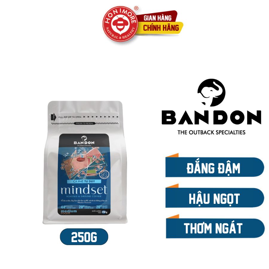 Cà phê phin nguyên chất mộc sạch BANDON MINDSET 250g đắng đậm, hậu ngọt, thơm mạnh - cà phê đặc sản