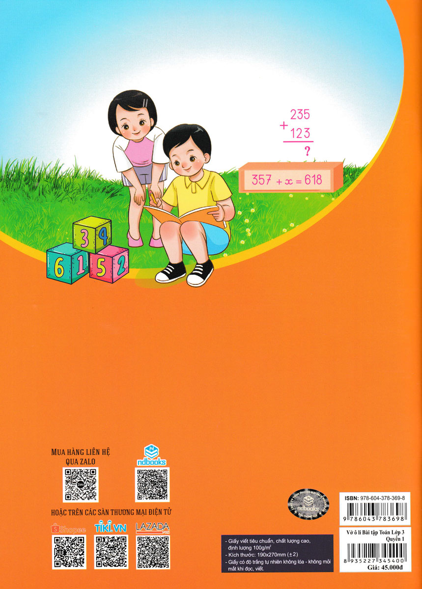 Vở Ô Li Bài Tập Toán 3 - Quyển 1