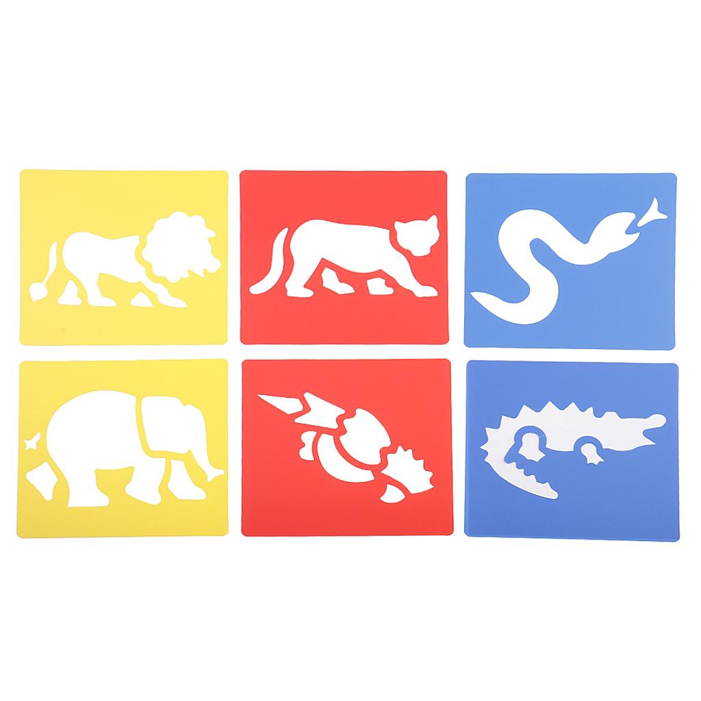 6 Cái/bộ Vẽ Bản Mẫu Stencils Thước Dành Cho Trẻ Em Đồ Trang Trí 14X15 Cm Số 1