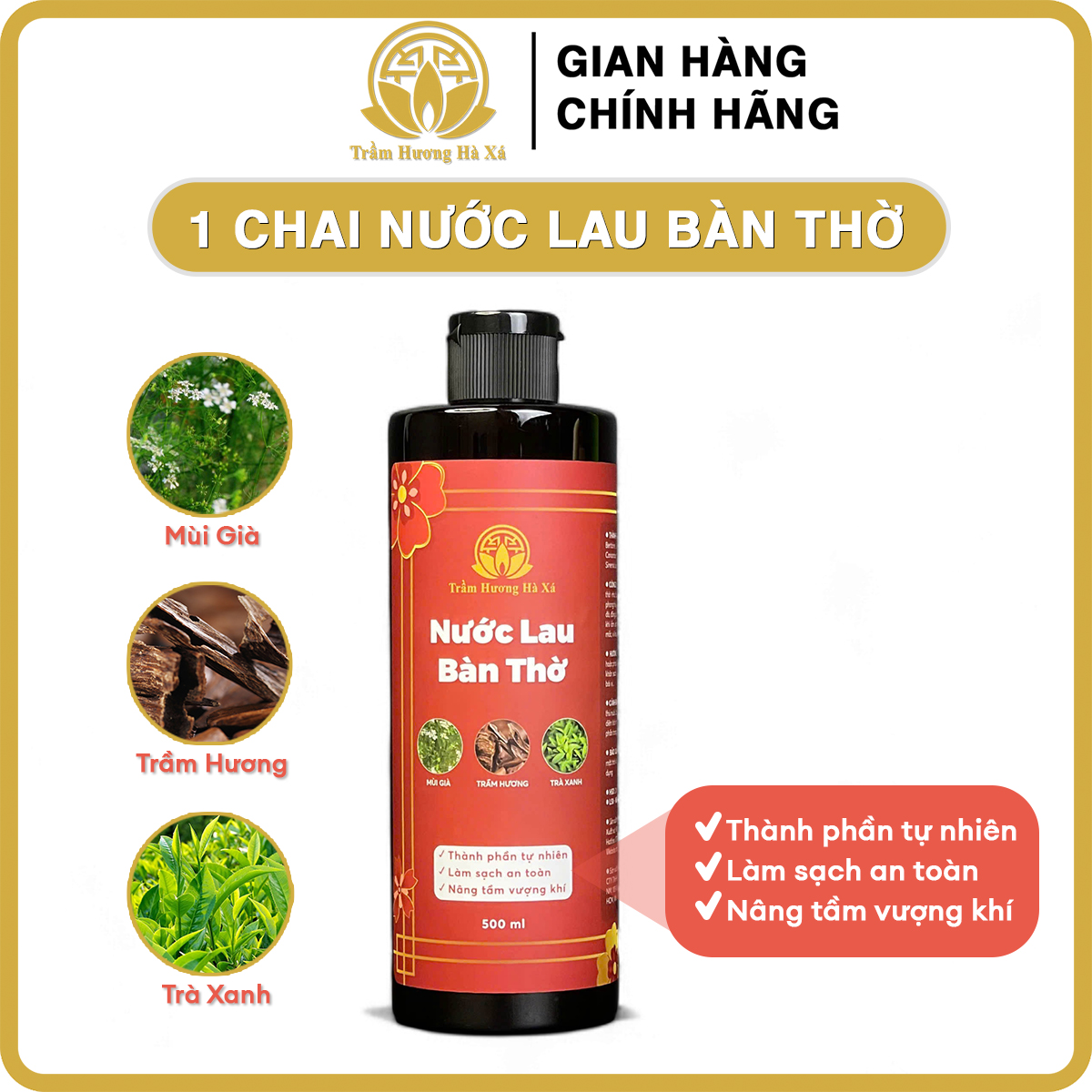 Nước lau bàn thờ làm sạch bụi bẩn Trầm Hương Hà Xá