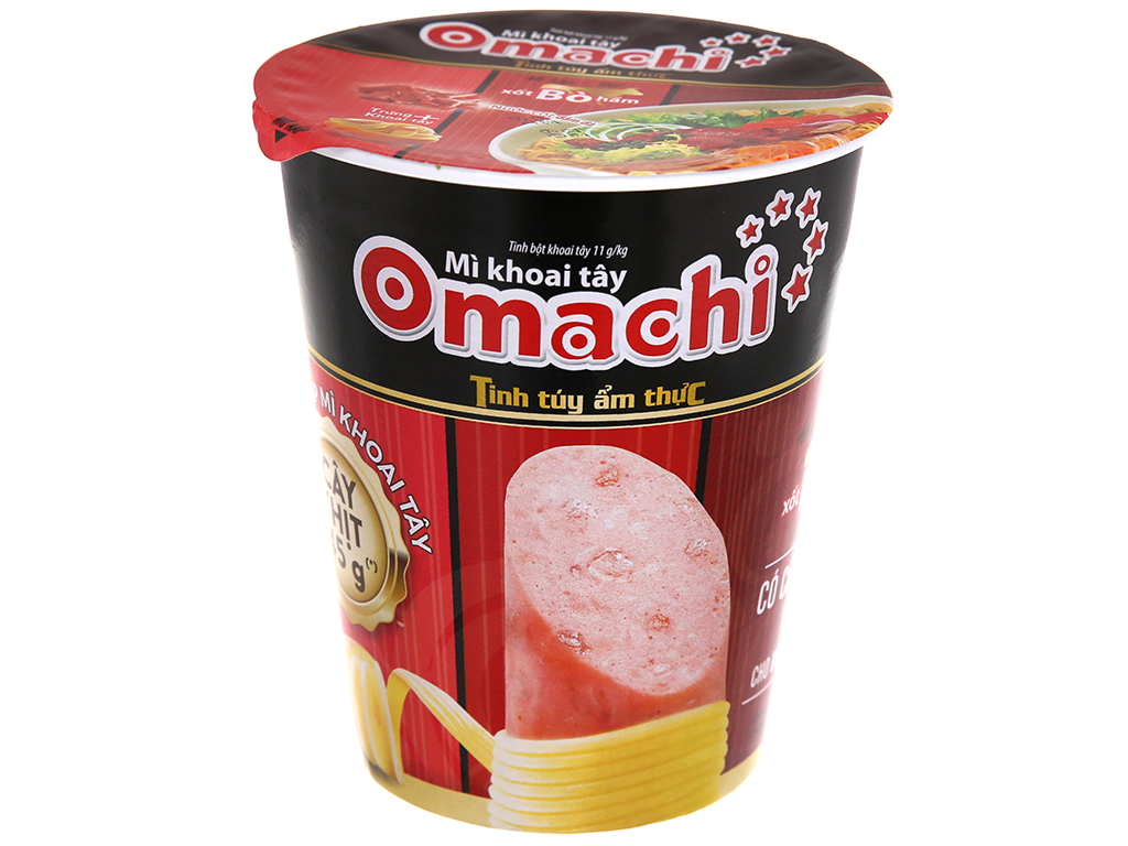 Thùng 24 ly mì khoai tây Omachi xốt bò hầm 113g