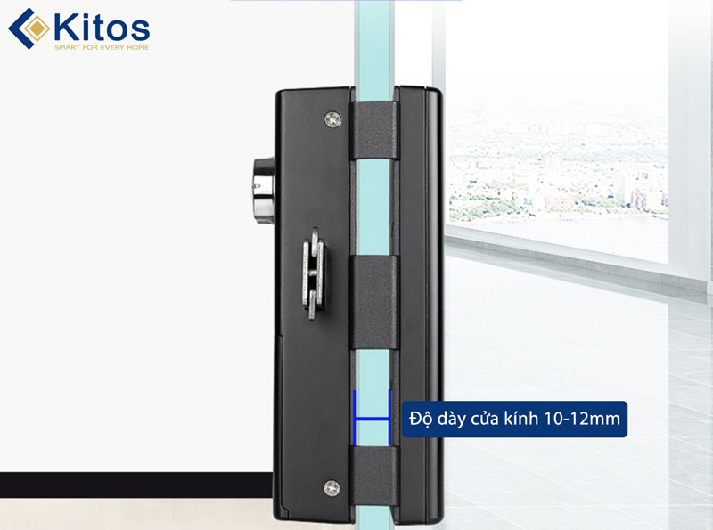 Khóa cửa thông minh Kitos KT-GL80 Plus cho cửa kính cường lực