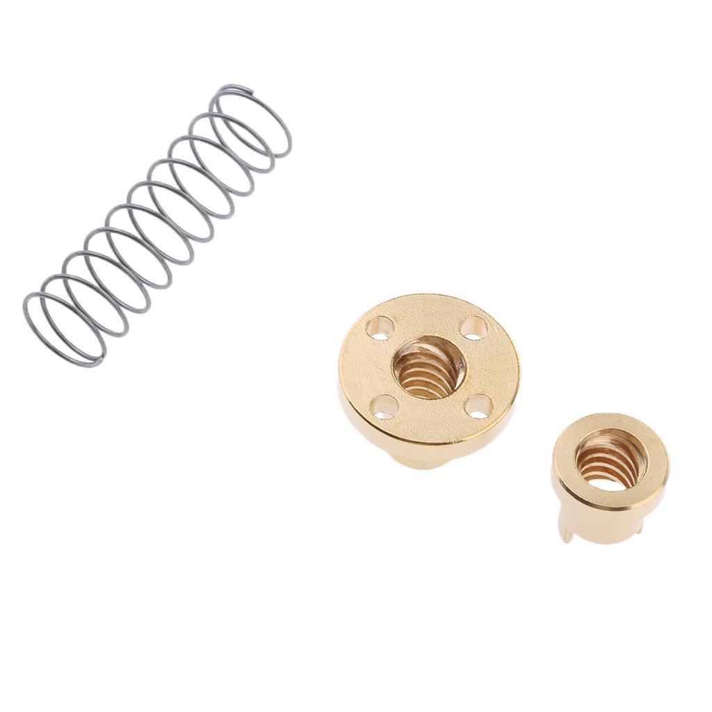 2x 8mm T8 Anti-Backlash Spring Loaded Nut Threaded Rod Screw