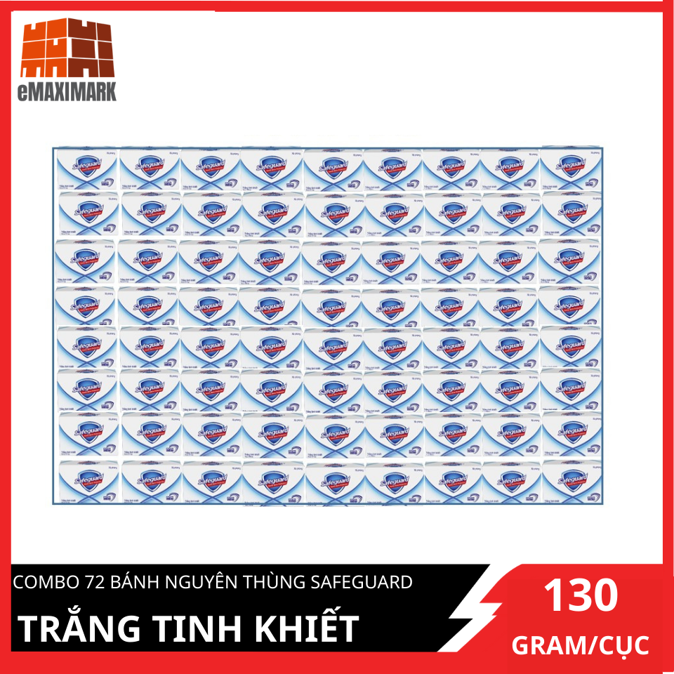 COMBO 72 bánh nguyên thùng Safeguard Trắng 130G